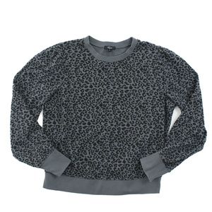 Rails Marcie Pullover Sweatshirt in Charcoal Leopard Size S